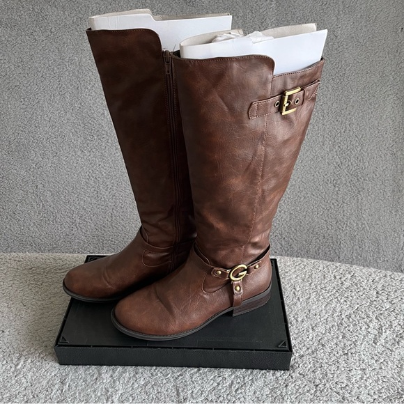 G by Guess Women Calf-Length Boots Brown Size 10M - Picture 1 of 11